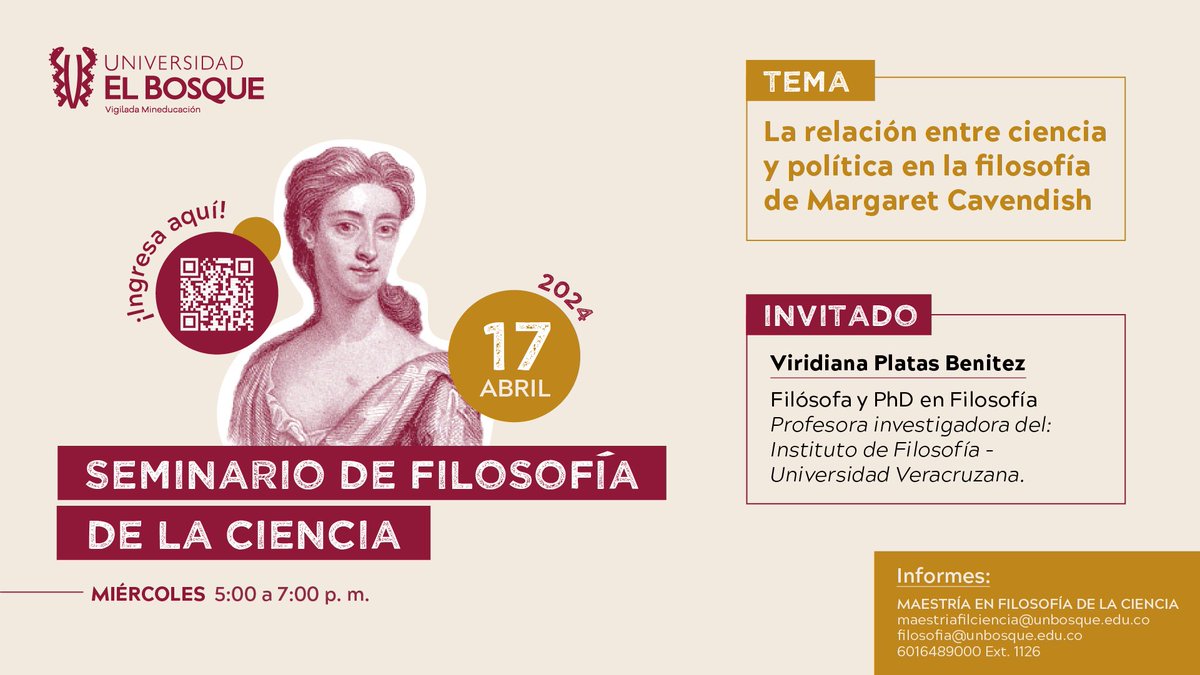 filosofiabosque's tweet photo. La profesora Viridiana Platas Benítez  nos ayudará a comprender por qué Margaret Cavendish es un personaje clave para reconocer el aporte de las mujeres a la ciencia y a la filosofía. 

Entrada libre

https://t.co/iaozrRBo4P https://t.co/usSnf357In