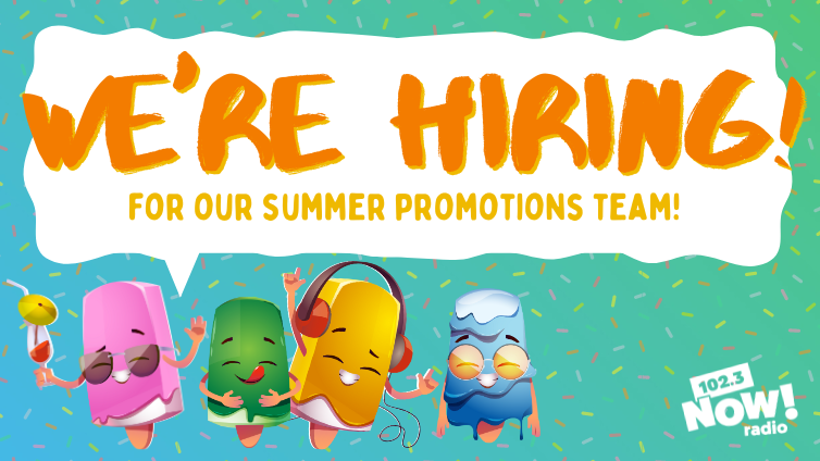 Do you love live radio? Making new friends and meeting new people? Are you constantly on social media? 

If you're looking for some casual work where you can gain experience in media, communication and content creation, check out our summer promo team:

1023nowradio.com/were-hiring/