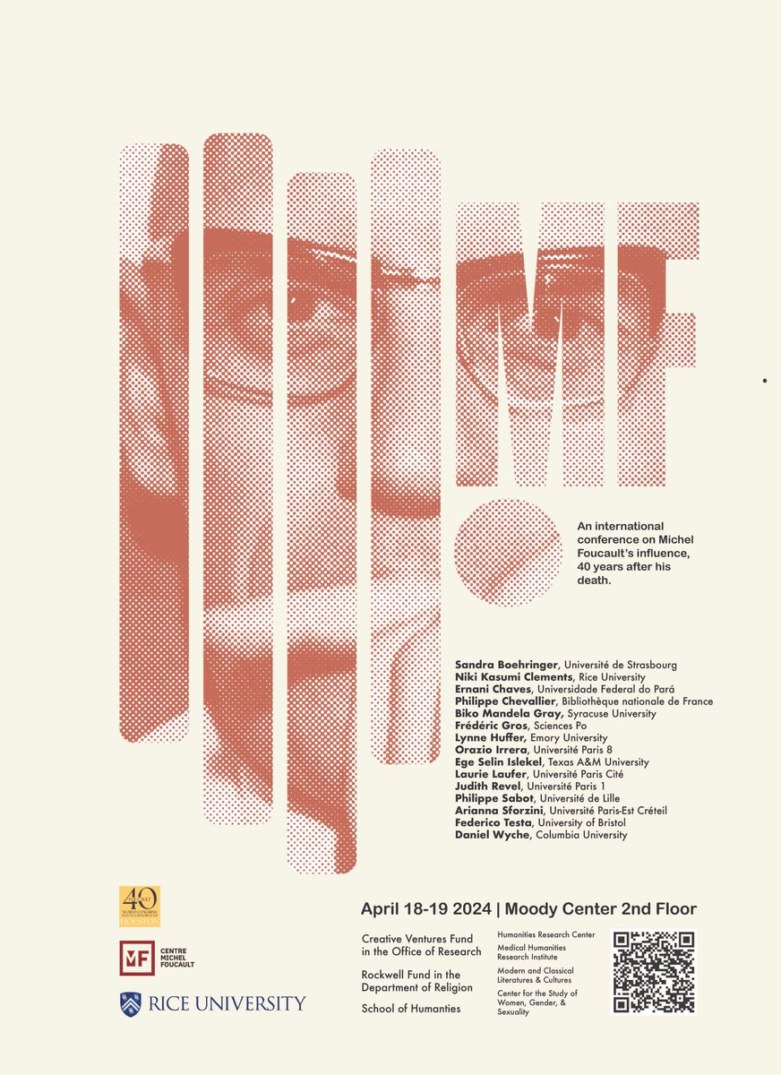 ✨International #Foucault community: Please join us April 18-19 for /Foucault: Genealogies of the Future/, a webinar & in-person conference *free & open to the public* on the influence of Michel Foucault, 40 years after his 1984 death. foucaultsconfessions.org