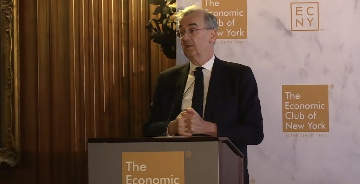 Villeroy De Galhou: Our estimations show #inflation would’ve been 1-2 percentage points higher in 2023 without the interest rates hikes, and likely would have gone even higher this year.

#ECNYVilleroydeGalhou #economics #monetarypolicy #economictrends