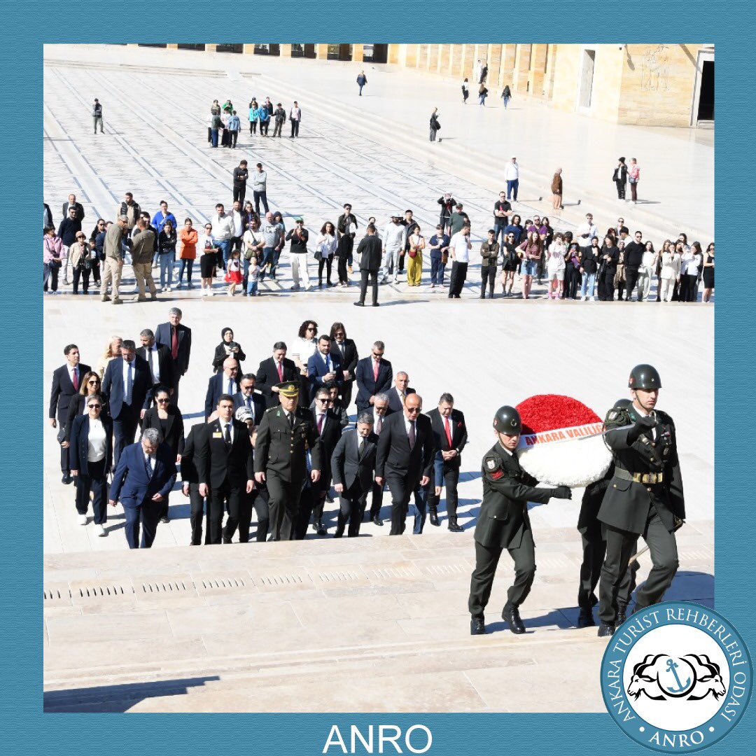 anroankara's tweet photo. Turizm Haftası açılışı münasebetiyle Ankara Valiliği tarafından düzenlenen Anıtkabir ziyaretine, ANRO adına yönetim kurulu üyemiz Öznur Doksöz katılmıştır. Tüm turizm paydaşlarının Turizm Haftasını kutlar,  verimli bir sezon geçirmeyi temenni ederiz. 

#TurizmHaftası https://t.co/ob98MIS1I9