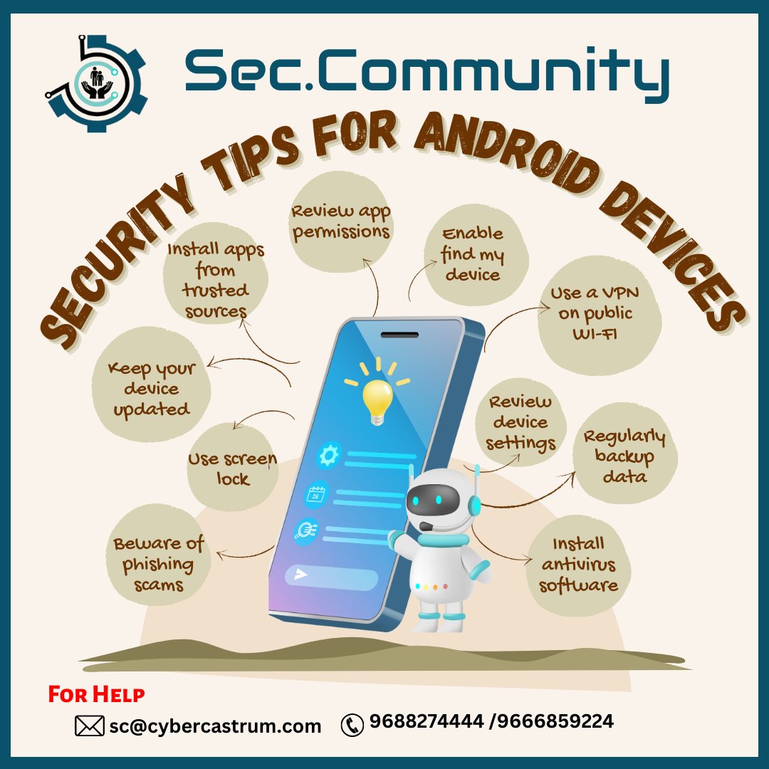 TheSecCommunity's tweet image. 10 Security Tips For Android Devices
#androiddevices
#onlinefraud #personaldata #updatesoftware #2fa
#phishing #strongpasswords #cyberattack
#cyberawareness
#cyberdefense
#cybersafety #theseccommunity