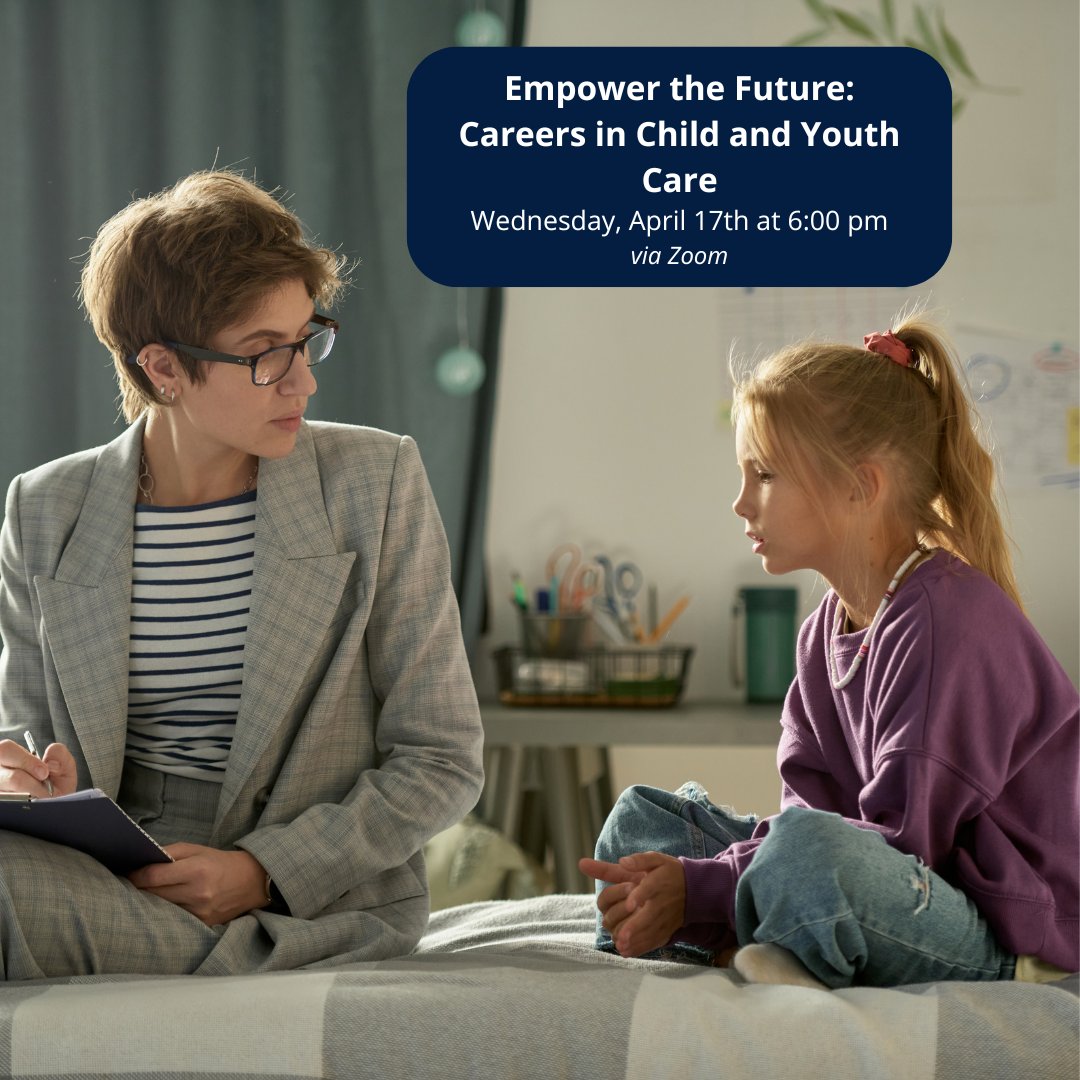 Join us tomorrow evening for an information session where you’ll learn about rewarding careers in Child and Youth Care!

Register for free here: bit.ly/3xFoN69


#childandyouthcare #childdevelopment #education #careertraining #jobtraining #EasternCollege