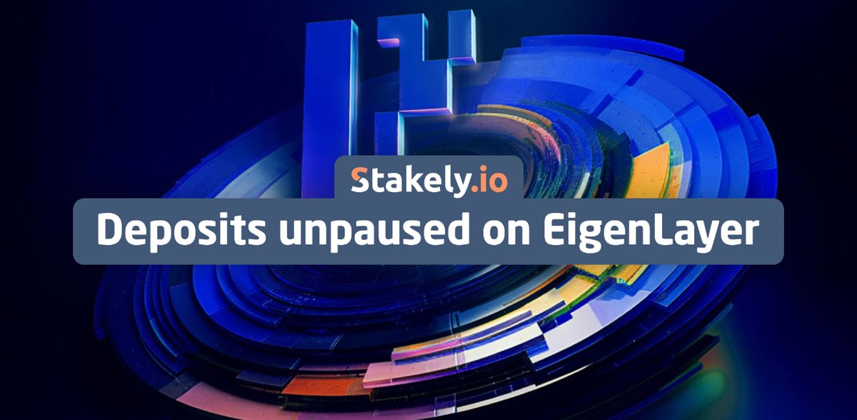 Stakely_io's tweet photo. 🔓 Deposits are NOW OPEN on @eigencloud! 🎉

🚀 Choose Stakely as your operator for dedicated support across leading AVS, like @eigen_da, Xterio Mach, @alt_layer MACH, and @brevis_zk's Brevis coChain

🔗 Secure your spot and start earning with Stakely! 👇
https://t.co/AKbyKkvX0P https://t.co/jHuv4QUZHe