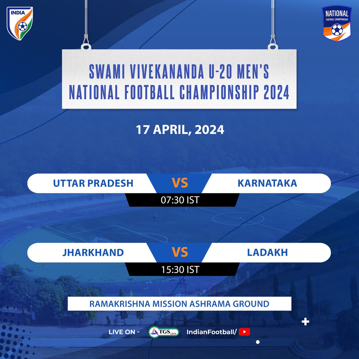 Karnataka is on the brink of qualifying for the quarter-finals as they gear up to clash with Uttar Pradesh tomorrow! 👀🔥 💻 Watch LIVE on IndianFootball YouTube channel & TGS LIVE. #IndianFootball ⚽️