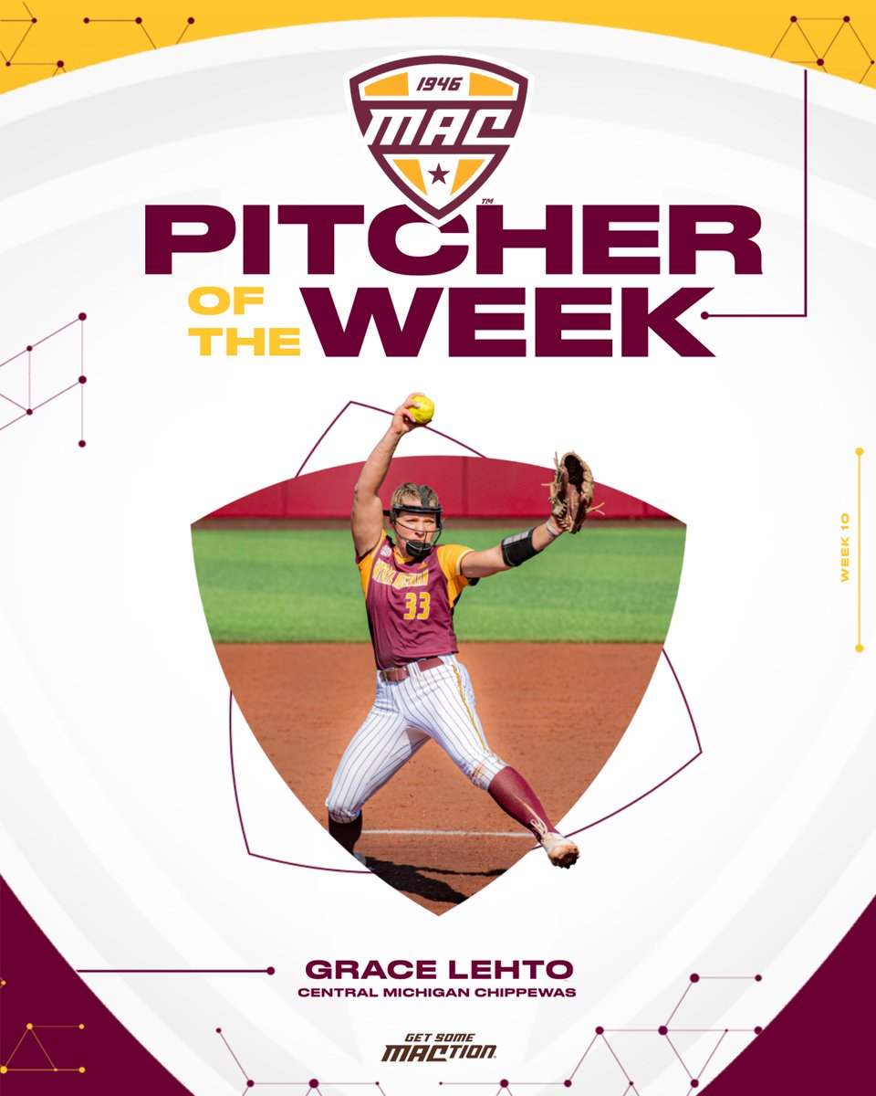 MACtion (@macsports) on Twitter photo Central Michigan's <a href="/LehtoGrace/">Grace Lehto</a> was in pure form over the weekend for the Chippewas, posting a 0.00 ERA in CMU's three MAC wins. In her two complete games, Lehto issued just five hits while collecting 17 K's in the three-game series. In the 12 innings pitched for the senior, Lehto Central Michigan's <a href="/LehtoGrace/">Grace Lehto</a> was in pure form over the weekend for the Chippewas, posting a 0.00 ERA in CMU's three MAC wins. In her two complete games, Lehto issued just five hits while collecting 17 K's in the three-game series. In the 12 innings pitched for the senior, Lehto
