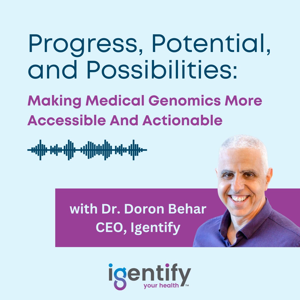 Igentify's tweet photo. Thank you to Ira Pastor of @ProgressPotent1 for speaking with Igentify CEO Dr. Doron Behar about how Igentify uses technology to make #genetic data accessible to everyone. 

Listen to the full episode: https://t.co/AYBBeEBeAx 

#geneticcounseling #digitalhealth https://t.co/XXJ61RvSBD
