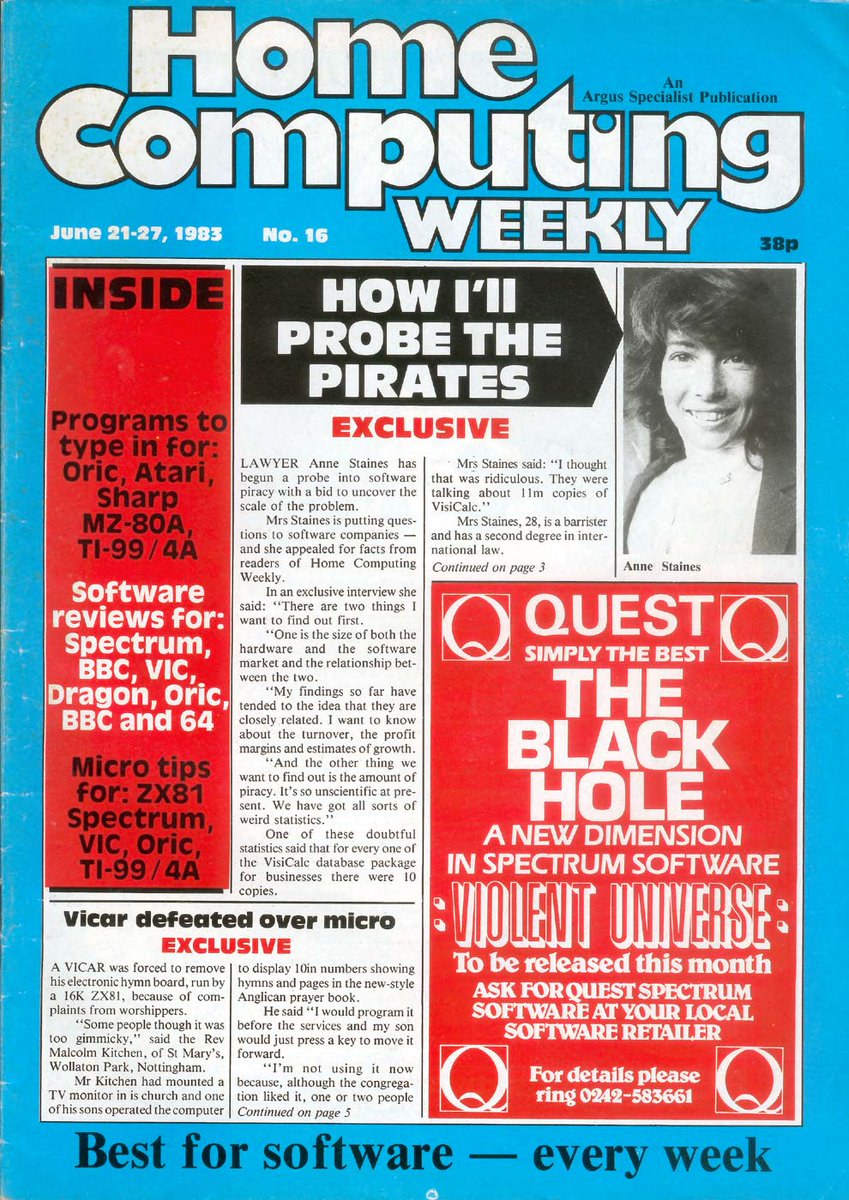 Home Computing Weekly (June 21-27, 1983)

#retrocomputing
