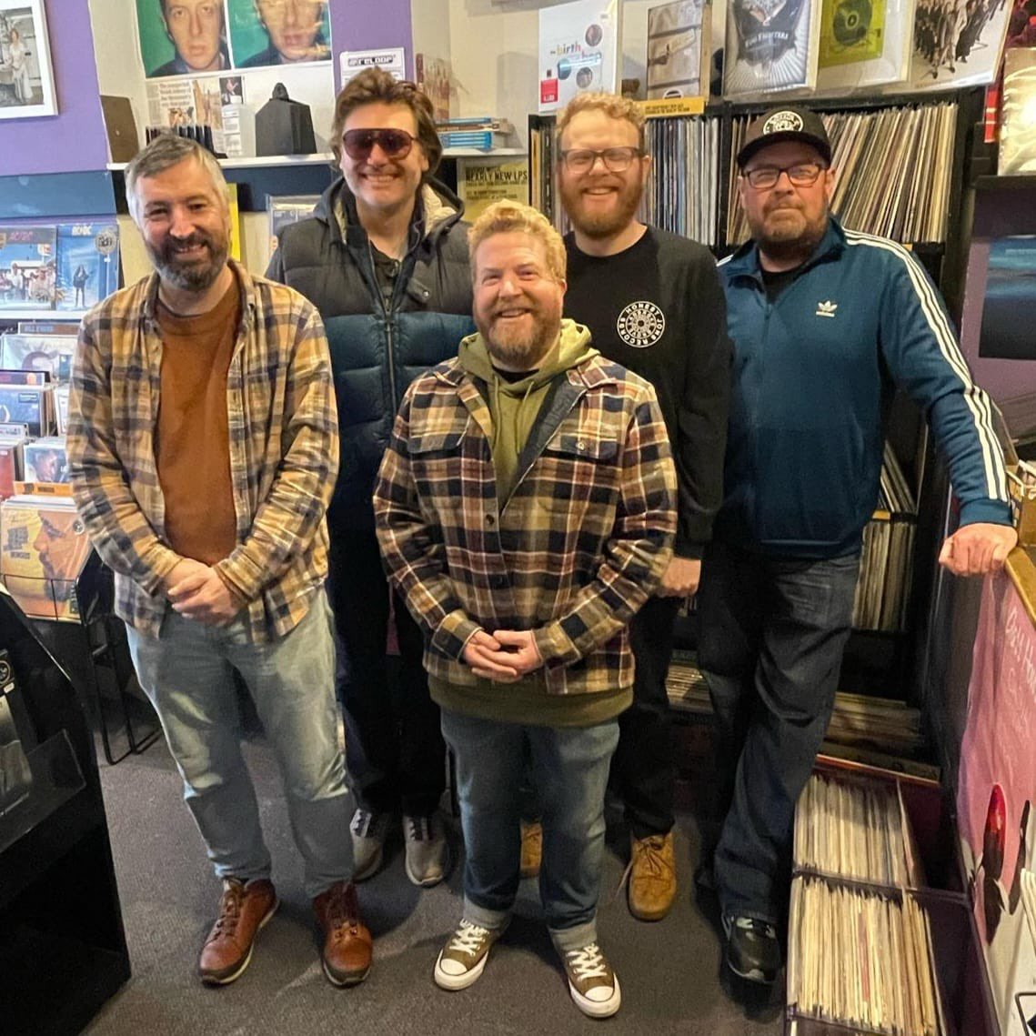 Listen to 6music from 6 with @huwstephens and Nicky @Manics for their visit to @diversevinyl who wouldn’t want to buy all their vinyl from these lovely three? Xx