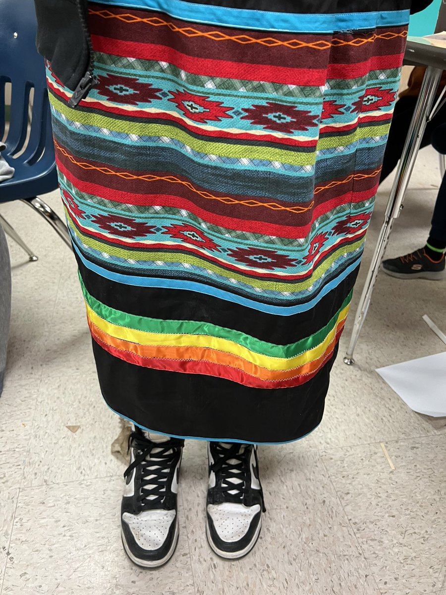 One of the Indigenous students who I was lucky to connect with through Indigenous Education, went home after a chat on ribbon skirts, talked to her auntie about how we’d talked ribbon skirts at school & her auntie was inspired to make her a ribbon skirt. So this work matters.