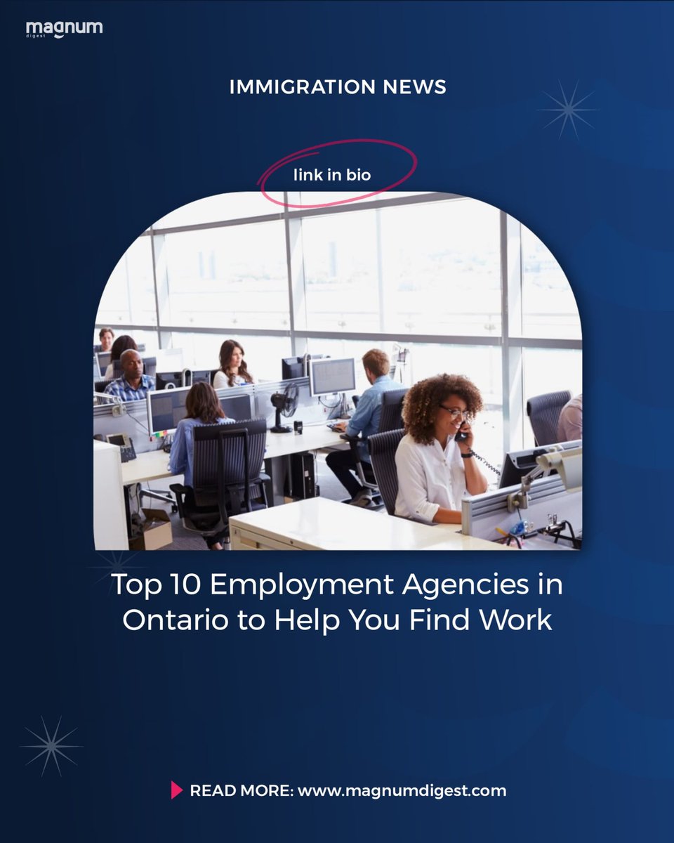 Dive into Ontario's job market with confidence and with Our list of the top 10 employment agencies that can pave the way to your next position: 
magnumdigest.com/top-10-employm…

#OntarioEmployment #CareerHelp #JobSearch #MagnumDigest