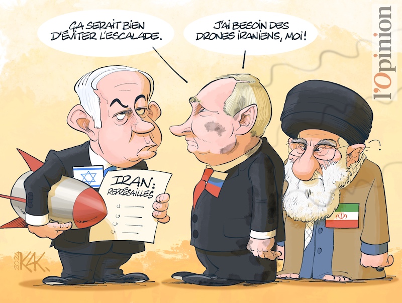 Iran : comment modérer Israël ? #IranAttack #DessinDePresse pour @lopinion_fr sur un article 'Iran: modérer Israël, le défi des Occidentaux' de @P_Airault & @lolaovarlez à lire ici : lopinion.fr/international/…