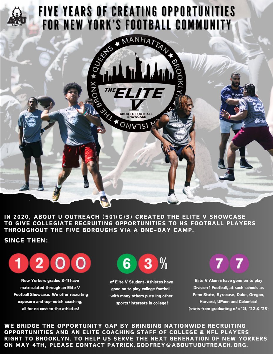 Attention college coaches - if you're interested in recruiting 300 of New York's top student athletes, we'd love to see you on May 4th! DM us to join the various D1, D2, D3 and JUCO programs recruiting this year's event.