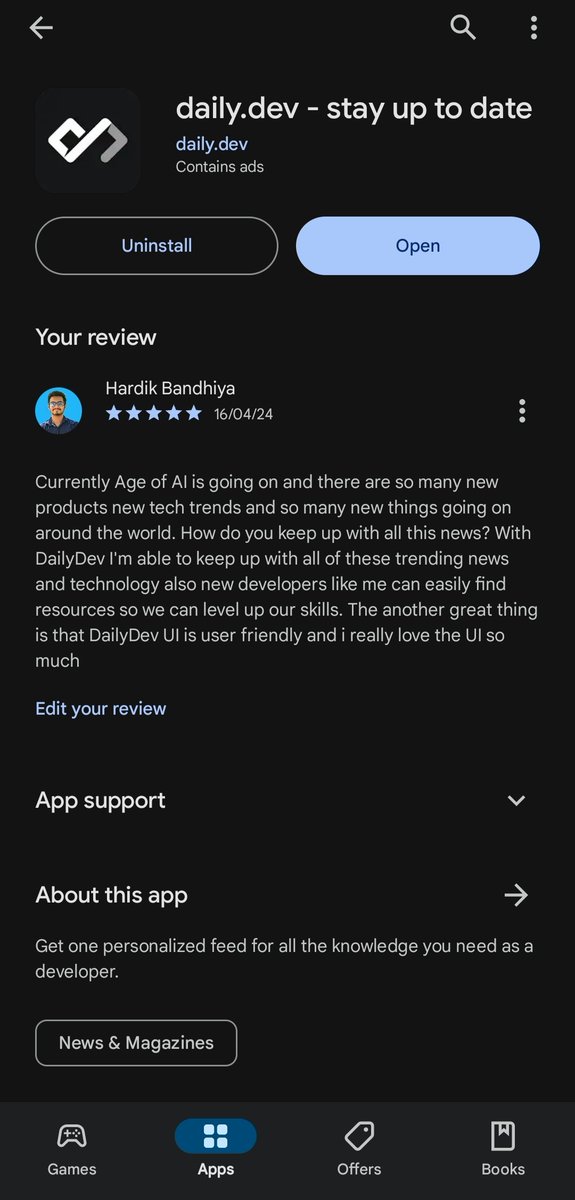 bandhiyahardik8's tweet photo. I've been using @dailydotdev mobile app for a long time now and recently I missed so many things

I don't have to say this because all of you guys know already that @dailydotdev is the best

@imrushabhdave
@bandhiyankit check out the new app of dailydev

#dailydevmobile https://t.co/Hr7xf0Vt7o