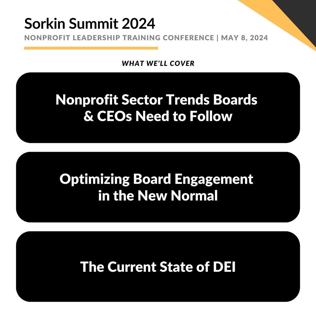 Interested in becoming a more effective nonprofit leader? Register for the Sorkin Summit and join fellow nonprofit leaders and board members for a master class of cutting-edge insights and best practices to level up your board. Get your tickets: compassprobono.org/sorkin-summit/