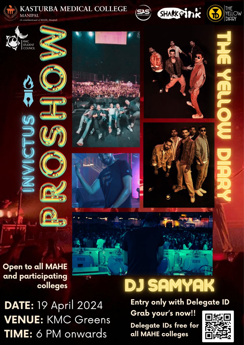 Get ready for INVICTUS - PROSHOW 2024! Enjoy the event at KMC Greens for an unforgettable night of music and dance. Mark your calendars: 🗓️ Date: 19 April 2024 ⏰ Time: 6 PM onwards 📍 Venue: KMC Greens #Proshow2024 #DJSamyak #KMC #CollegeFest