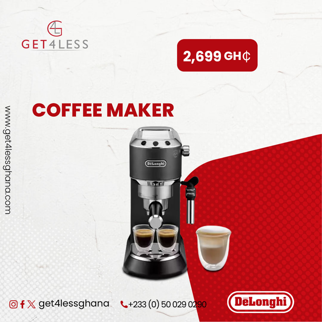 Elevate your mornings with the sleek
sophistication of the DELONGHI Coffee Maker
in Black. Crafted to perfection for the ultimate
coffee experience.☕
#get4lessghana #DELONGHI #CoffeeMachine
#baristaAtHome #CoffeeExperience
#coffeeLovers #onlineshopping #explore #fyp