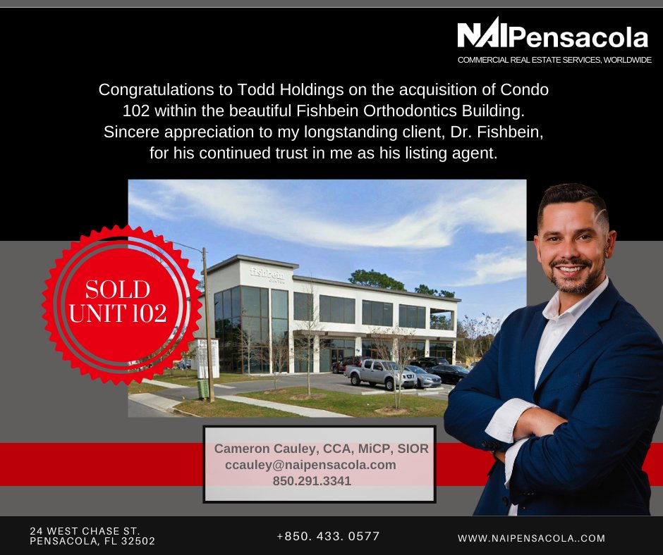 NAIPensacola's tweet photo. Thank you and congratulations to my exceptional clients on this successful transaction. I wish you both continued prosperity in your future business endeavors! #commercialrealestate #sold #OwnerRep https://t.co/COJ286tInQ