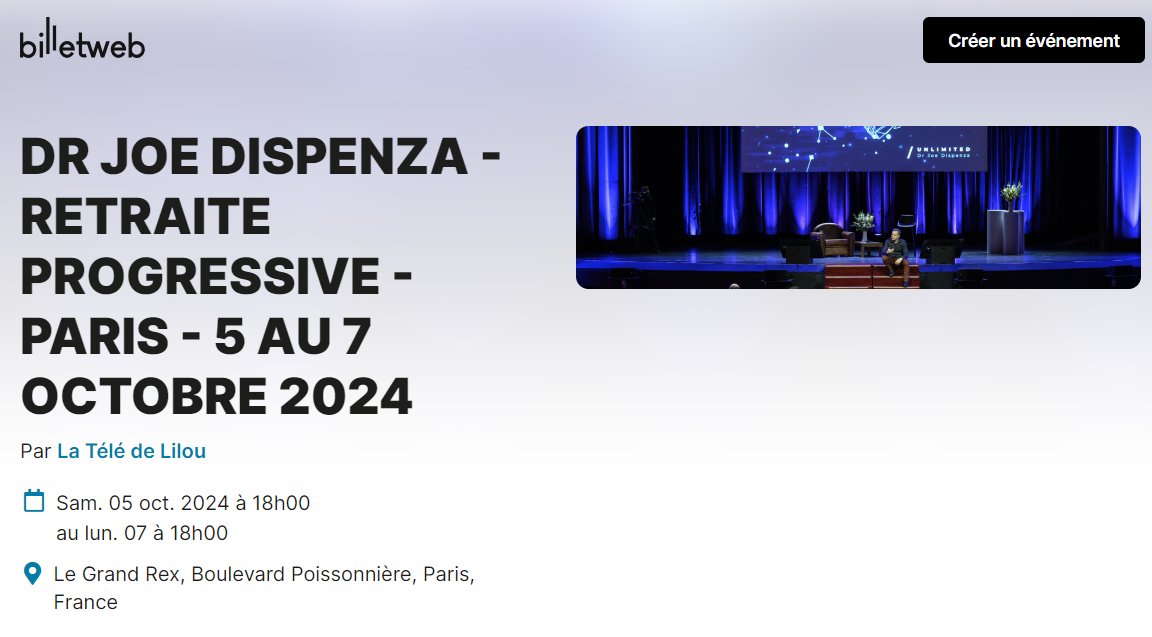 Pour la deuxième année consécutive, le chiropracteur américain Joe Dispenza se produira au Grand Rex à Paris. Pour rappel, il affirme pouvoir soigner le cancer et faire remarcher les paraplégiques avec de la méditation.🤡