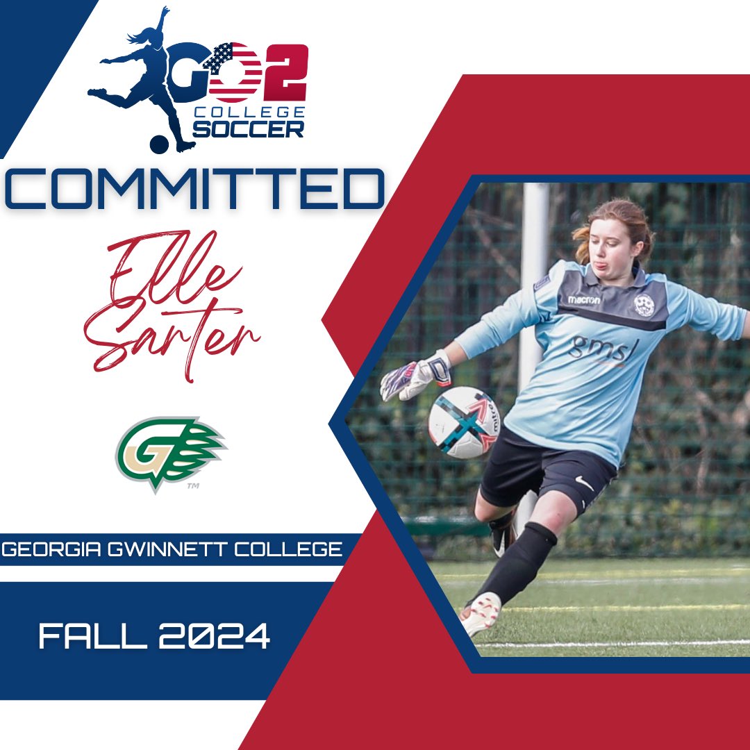 ✍️ 𝘾𝙤𝙢𝙢𝙞𝙩𝙢𝙚𝙣𝙩 A big congratulations to Go 2 College Soccer client Elle Sarter who has committed to the Georgia Gwinnett College for Fall 2024. Elle is a high level goalkeeper who has been a joy to work with. An outstanding goalkeeper with an excellent work ethic both…