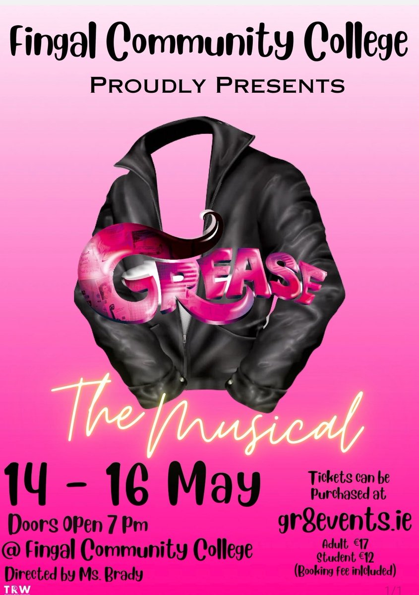 The excitement is building now!! Just four short weeks until our school musical kicks off!! Get your tickets at gr8events.ie Thursday night is completely sold out, with limited availability on Tuesday! Get them while you can! 🎶🎭 @ddletb