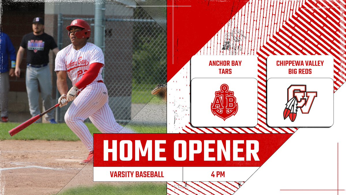 HOME OPENER 🆚 Chippewa Valley 🏟 Varsity Baseball 📍 Varsity Baseball Field ⏰ 4 PM #GoTars | 🆎⚾️