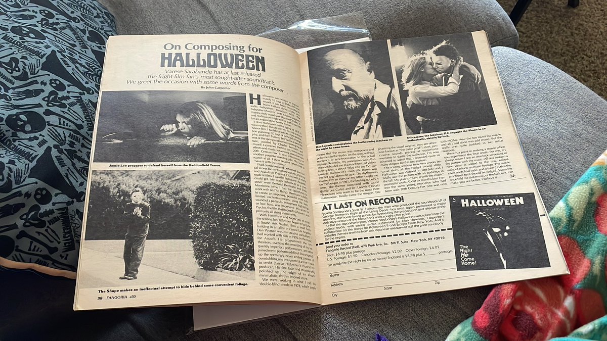 Like a friend told me, @FANGORIA is a wealth of horror knowledge and history. Here’s an amazing excerpt from Vol. 1, Issue 30 in 1983! Learning so much about the legends of the industry. #Fangoria #Horror #History #Music #Score