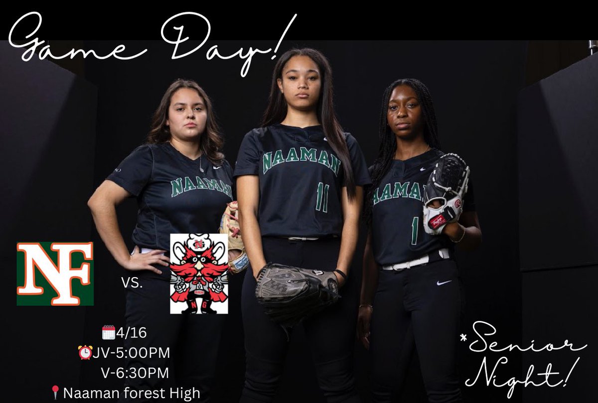 NaamanSoftball's tweet photo. 🚨Game Day Post! 🚨

Vs. North Garland 
🕡

Please make sure to come and support our Seniors !🥳

#WAM https://t.co/Up6AXmmvXP