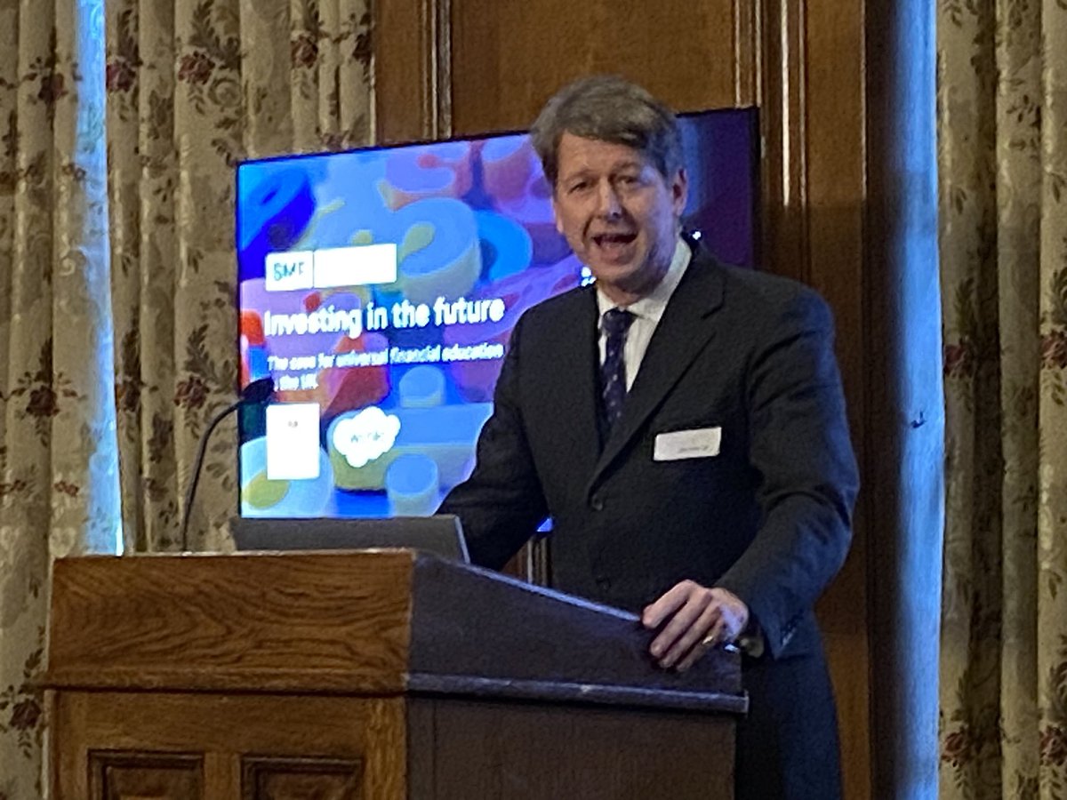 Delighted to be at the launch of a new @SMFthinktank report on financial education in primary schools with speakers including @WalkerWorcester, chair of Parliament’s Education Committee @CommonsEd. So important to start age appropriate financial education at an early age.