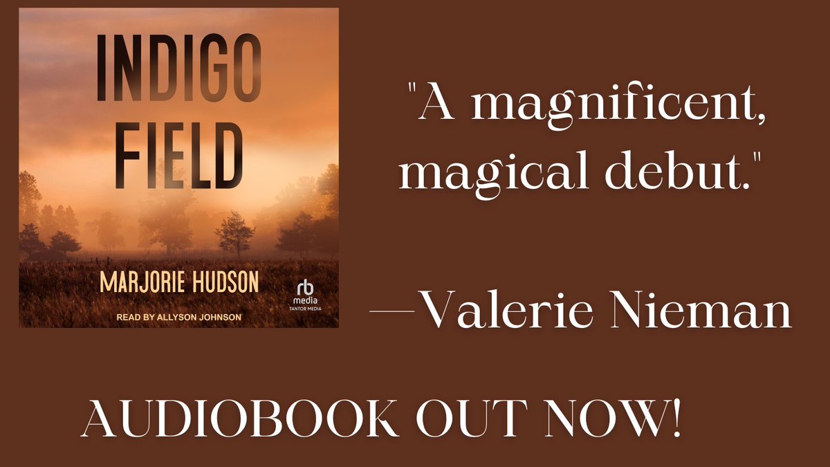 'A magnificent, magical debut.' —Valerie Nieman @MarjorieHudson1 Audiobook tantor.com/indigo-field-m… Amazon amazon.com/Marjorie-Hudso…