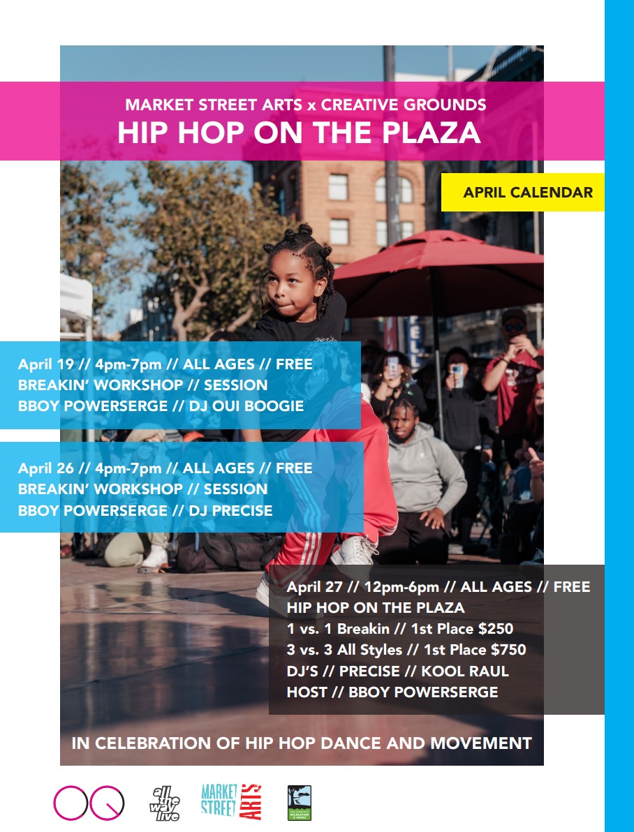Join All The Way Live Foundation for Hip Hop on the Plaza this April at UN Plaza. Its next free program day is Friday, 4/19 from 4-7PM & features a workshop, dance session & live DJs! For details on this & other activities at the plaza, click here: tinyurl.com/ybe93ru3