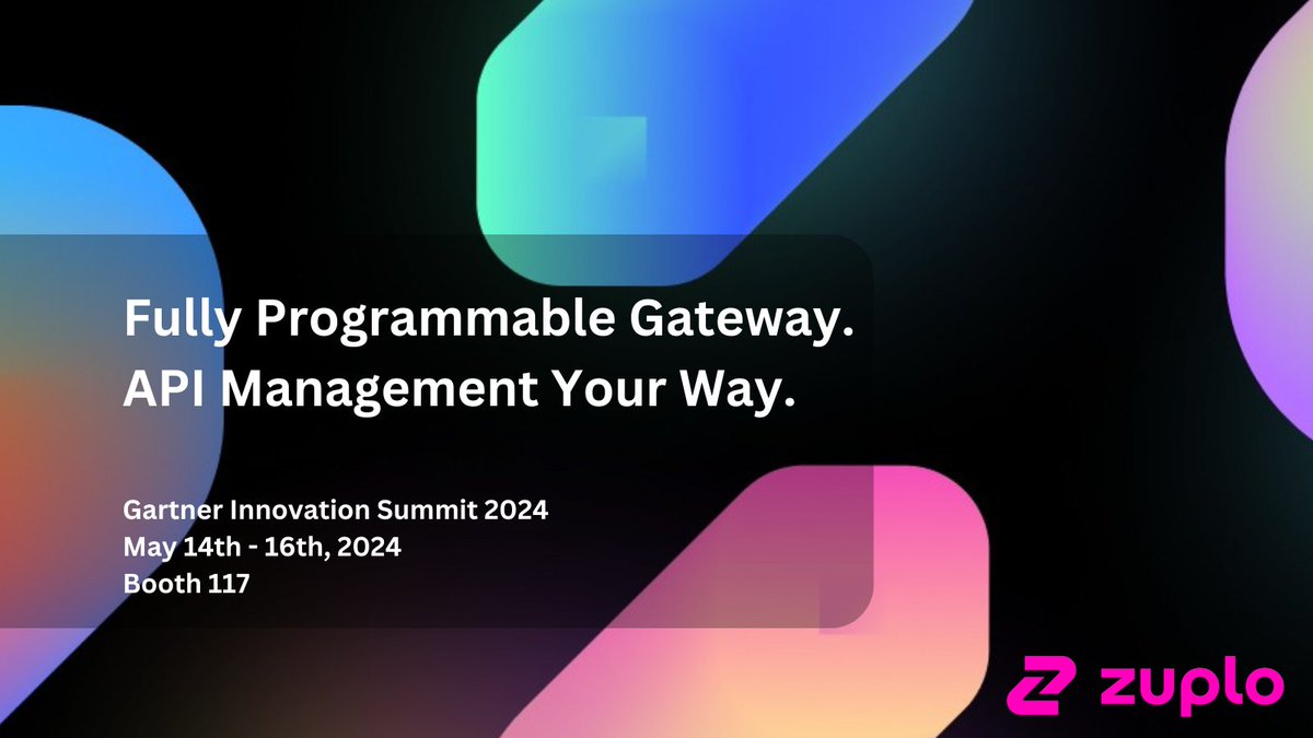 We are excited to announce our participation in the @Gartner_inc Innovation Summit 🌟 We’ll show attendees how to use Zuplo to ship & manage APIs they are proud of from day 1. 📍 Find us at Booth #117 🔗 Book a meeting with us bit.ly/gartner-zuplo See you there!