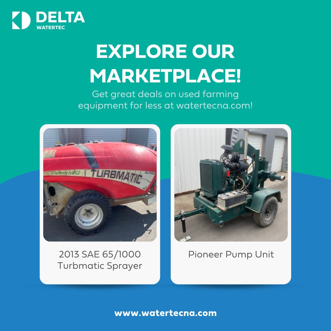DeltaWaterTec's tweet photo. Explore our Marketplace on our website! We’ve got great deals on our old stock as well as used equipment 🚜 Discover more by clicking the link in bio ☝️

#watertec #irrigation #irrigationsystems #hosereels https://t.co/ILxEhi9Gqz