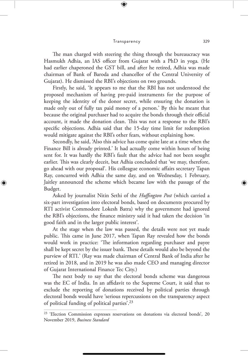 reserve bank of india @RBI and election commission @ECISVEEP both opposed modi's criminal bonds. both were overruled 👇🏾