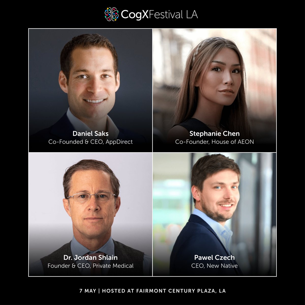 (2/2) Second speaker announcement! 📢 Hear from @Danielsaks, cloud tech leader, Stephanie Chen, global entrepreneur, Dr. Jordan Shlain, CEO of Private Medical, and @czech_pawel, equity investor & co-founder of New Native. Get ready for game-changing insights! 🚀#InnovationLeaders