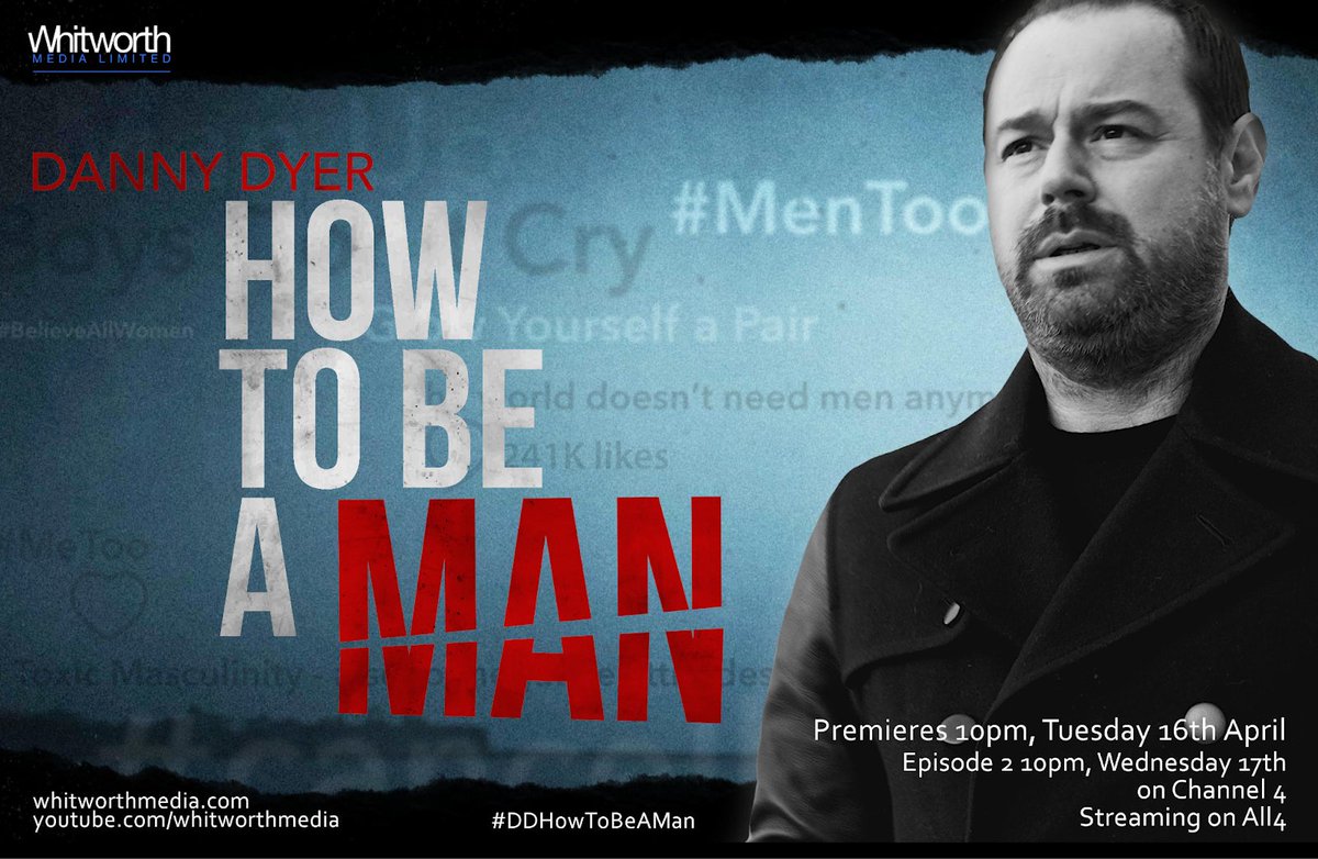 Exploring British masculinity. 🧍‍♂️ #HowToBeAMan with @MrDDyer sees the actor dive into areas including gender stereotypes, male attitudes to mental health and the changing roles of men in society. Catch it today at 10pm on @Channel4