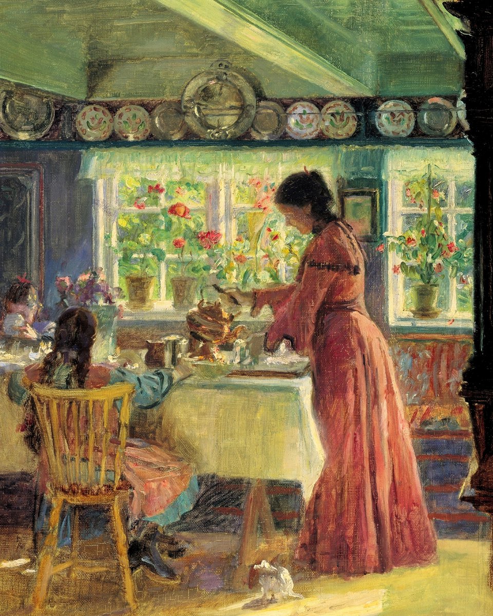 Pouring the Morning Coffee. (1906)
Laurits Tuxen. (1853-1927)🖌️🌹
Danish Painter.