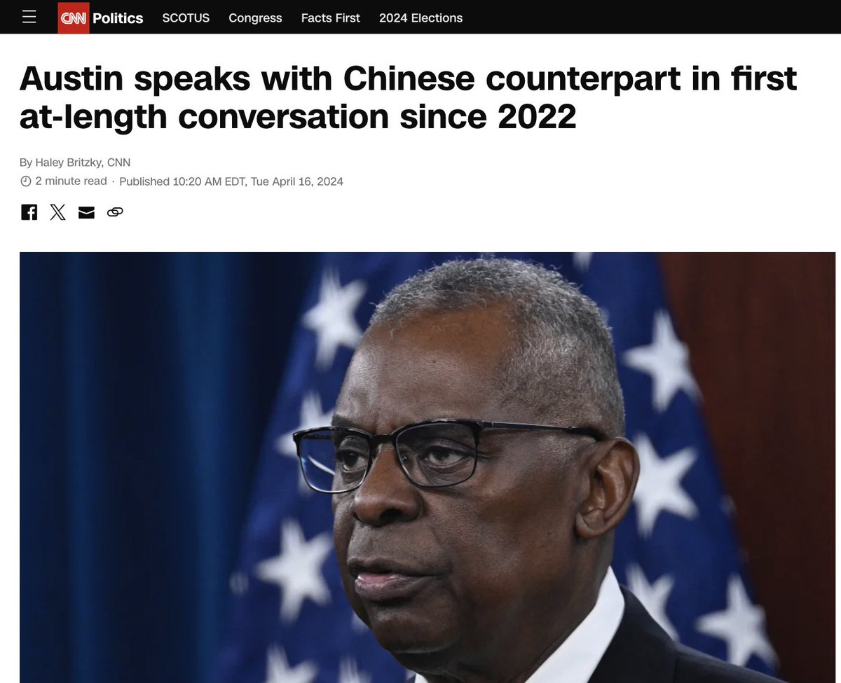 This phone call shows 3 points: 1⃣It’s the first long-term conversation between 🇨🇳& 🇺🇸defense ministers after Pelosi’s reckless trip to Taiwan in 2022. It’s also part of the recent strengthening of exchanges between 🇨🇳&🇺🇸senior officials according to the guidance of head-of-state