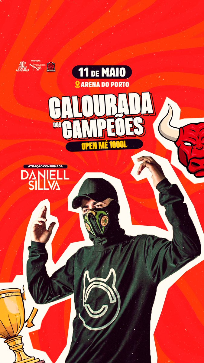 Doutrinarius_'s tweet photo. A segunda atração confirmada é o brabo! Um dos melhores do cenário do Eletrofunk! 

@derrix_oficial 

Dia 11 de maio na Arena do Porto do Baé.

A melhor calourada da cidade está de volta!

Preparem-se, calouros e veteranos, o bicho vai pegar 🙌🏻 https://t.co/XO5wMU4ZZL