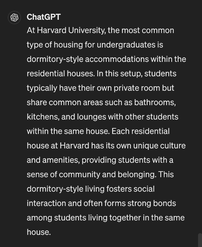 Tulipa vaan mieleen tänään että mitenkähän ne Harvardin opiskelijat majoittuu kun tulevat eri puolilta Amerikkaa ja maailmaa.
