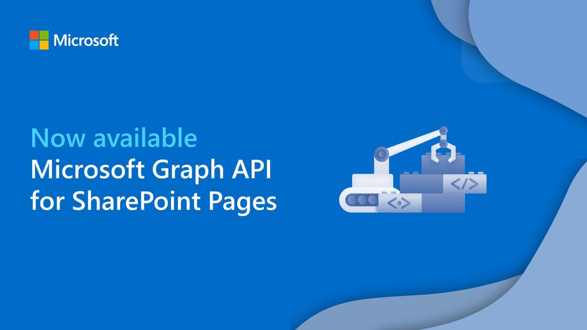 📢Microsoft Graph API for SharePoint Pages went GA 👨‍💻Programmatically interact with SharePoint Pages and News posts: list, get, create, edit, publish, and delete pages 🔗devblogs.microsoft.com/microsoft365de… #MicrosoftGraph #SharePoint #Microsoft365Dev