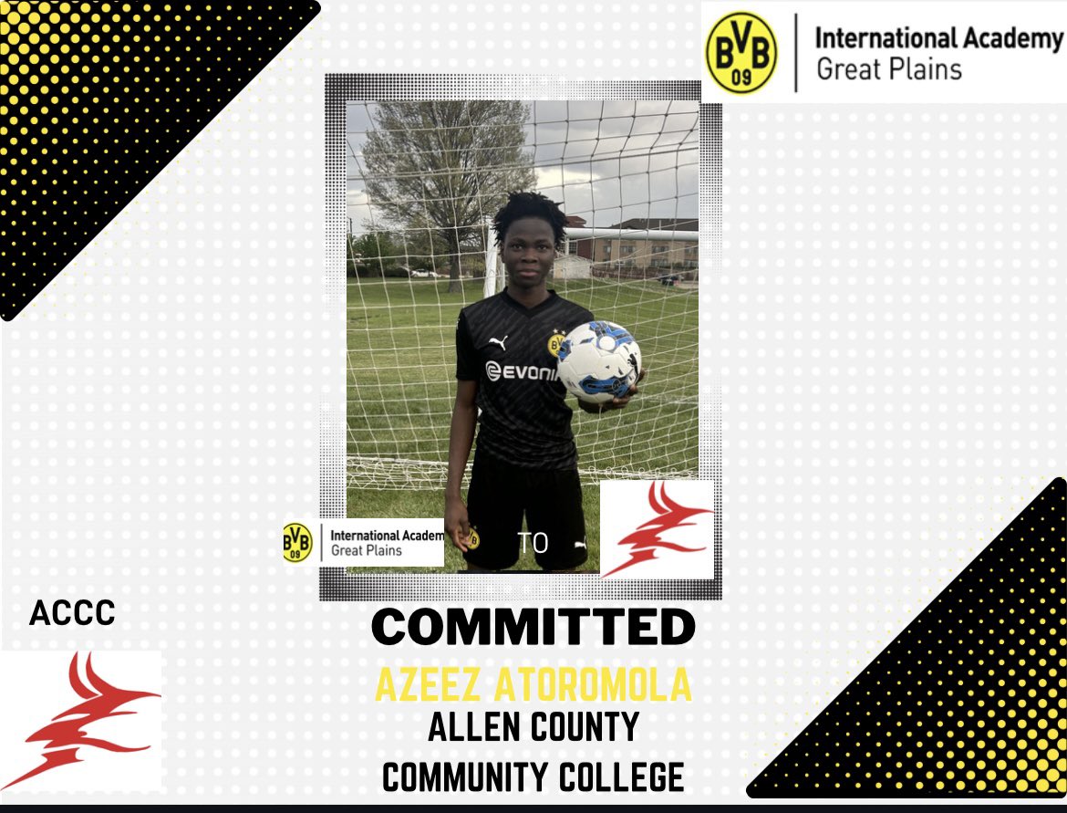 JambarsFC's tweet photo. Congratulations to Azeez Atoromola, our BVBIA-GP/ Kansas U19 Academy player for his commitment to continue his education and soccer career at Allen County Community College! 

We are very proud for his accomplishments and we want to wish him all the best in his next journey! 
🔥 https://t.co/MkLO6BCBsw