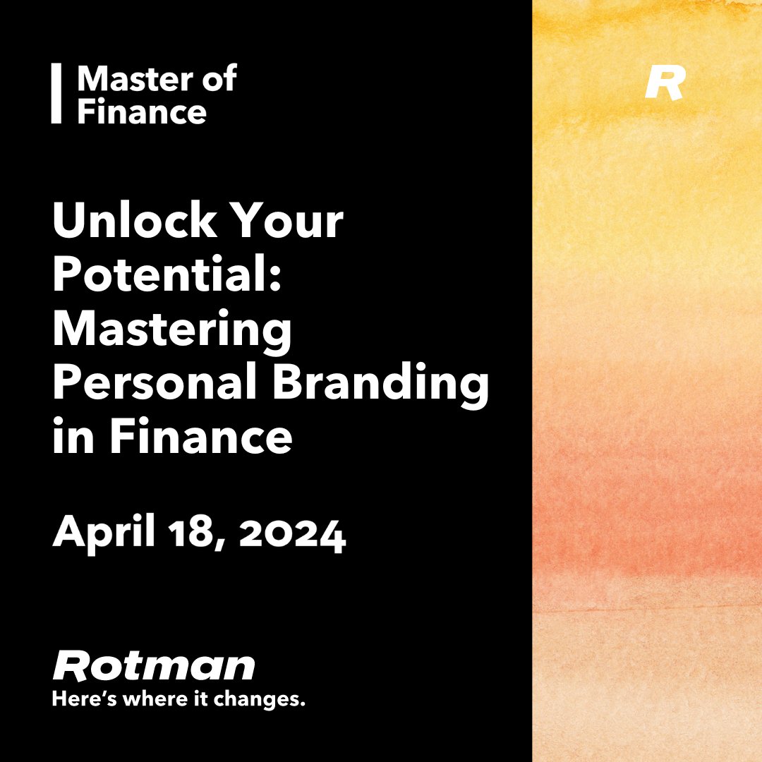 uoft.me/personalbrandi… | This Thursday! Register for a workshop led by our Master of Finance Career Consultant, designed to equip you with the essential skills and strategies to elevate your personal brand. #Finance #personalbranding