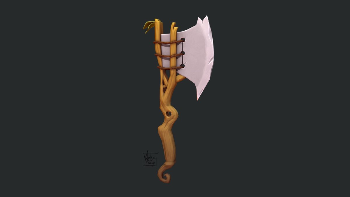 I designed and made this lowpoly fantasy axe🪓💚
#stylized #lowpoly #3D #blender3D #zbrush #substancepainter #sketchfab