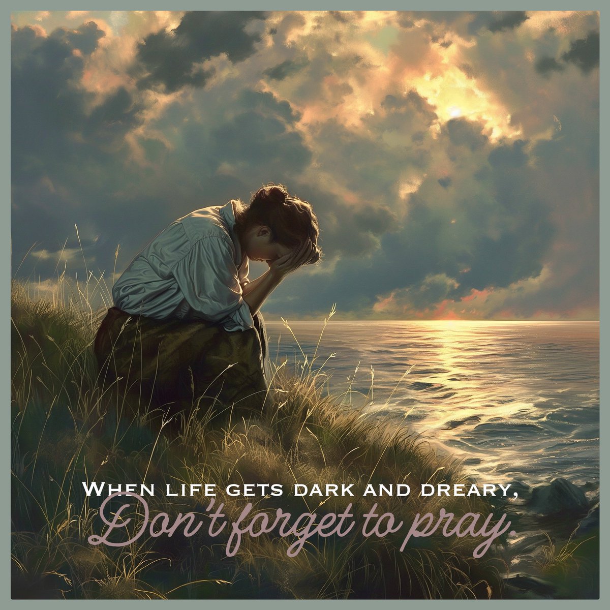 Miss_Mel_Leigh's tweet photo. Ere you left your room this morning,
Did you think to pray?
In the name of Christ, our Savior,
Did you sue for loving favor
As a shield today?

Oh, how praying rests the weary!
Prayer will change the night to day.
So, when life gets dark and dreary,
Don’t forget to pray.
#prayalways