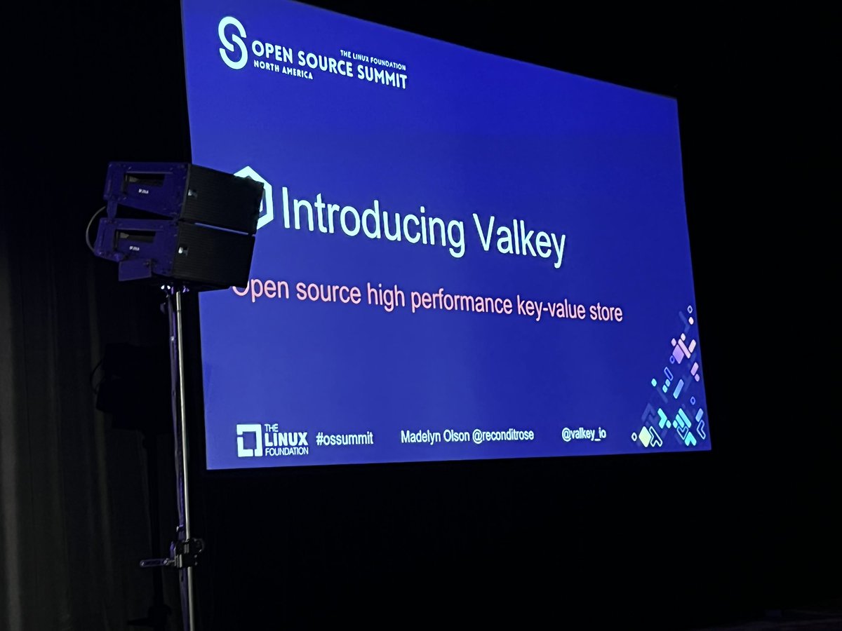 linuxfoundation's tweet image. Madelyn Olson introduces Valkey 7.2.5 at #ossummit!

View the schedule: events.linuxfoundation.org/open-source-su…
#opensource