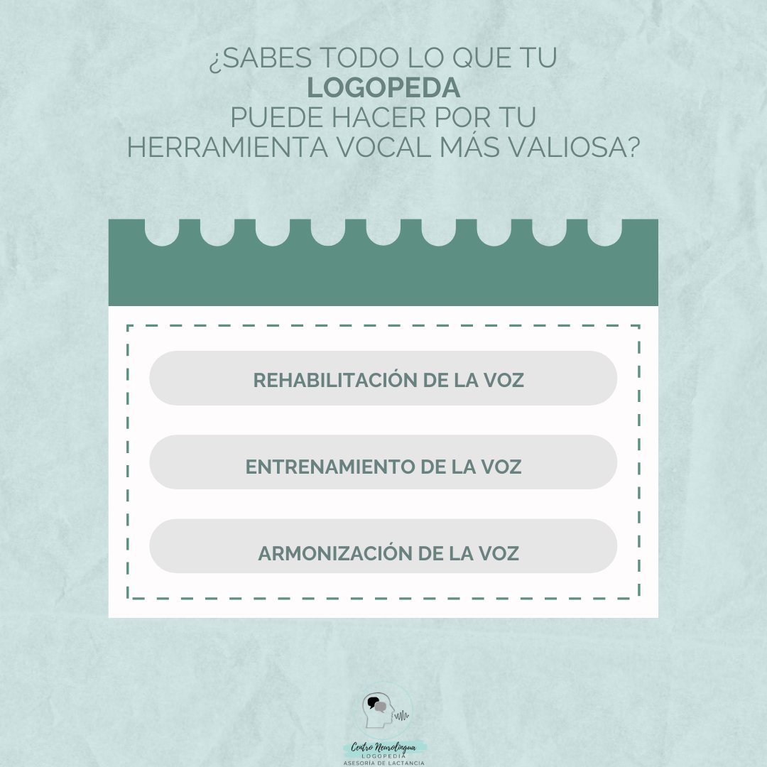 Alba_logopeda's tweet photo. 🗣️Con motivo del #DíaMundialdelaVoz, hoy 16 de Abril, quiero recordaros la importancia del cuidado de nuestro instrumento vocal

👩🏻‍ #SoyLogopedaPuedoAyudarte https://t.co/H8vFVv4s7x