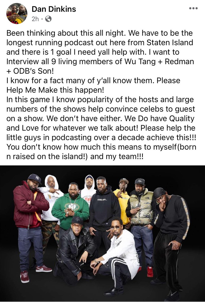 mrbyrd1027's tweet photo. @RZA @methodman @TheRealGZA @Ugodofwutang @WuTangClan @therealredman @GhostfaceKillah @Raekwon @Real_MastaKilla @FLEETDJS https://t.co/m5E8E7nO3Y