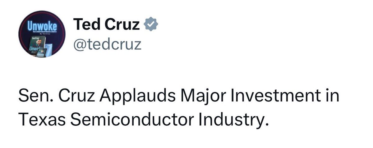Senator Cruz voted against the CHIPS and Science Act, which was the legislation that made these investments.