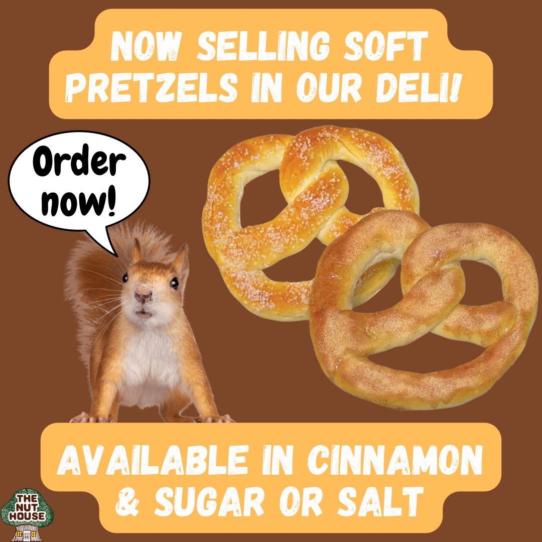 Satisfy your cravings with our NEW soft pretzels! Enjoy the delightful combination of cinnamon sugar or classic kosher salt, only at our deli for $3.99! Grab yours in-store today! 🥨⭐
#66Nuts #ShopLocal #New #SoftPretzels
